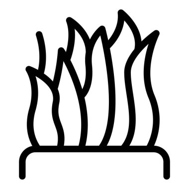 Yerde büyüyen çimenleri temsil eden basit bir bahçe ikonu