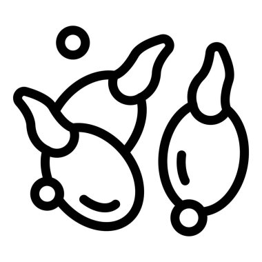 Basit ve modern pitomba meyvesi, tropikal yiyecekleri ve egzotik meyveleri temsil etmek için mükemmel bir ikon.