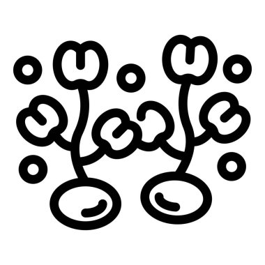 Tohumlardan yapraklarla büyüyen mikro yeşiller, basit bahçe ikonu