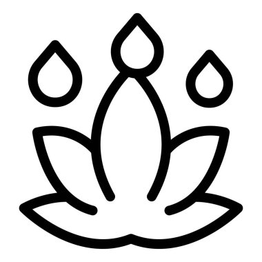 Basit kalın çizgi simgesi, sulanan ve büyüyen bir bitkiyi temsil ediyor