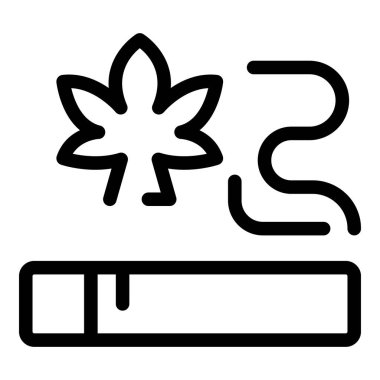 Üzerinde esrar yaprağı olan duman salan basit bir sigara çizimi, marihuananın yasallaşmasını temsil ediyor.