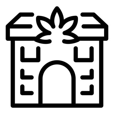 Esrar dükkanını temsil eden basit bir çizgi simgesi, marihuana eczanesini temsil etmek için ideal.