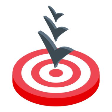 İşletme hedeflerine ulaşma kavramı ve kontrol işaretleri hedefin merkezini vuruyor