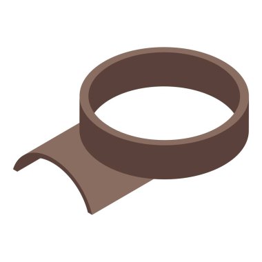 Kahverengi oluk sistemi bir binayı su hasarından koruyor, izometrik görüş