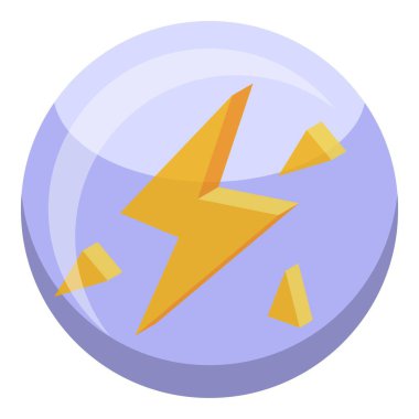 Sihirli kristal küre enerji ve güçle parlayan bir yıldırım taşıyor.