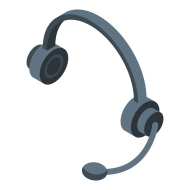 İzometrik görünümde uzaktan çalışan insanları birbirine bağlayan kulaklığı destekle