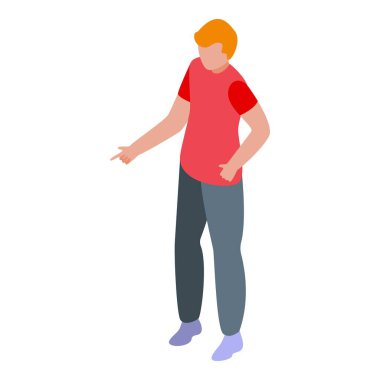 Genç adam ayakta ve parmağıyla yolu gösteriyor.