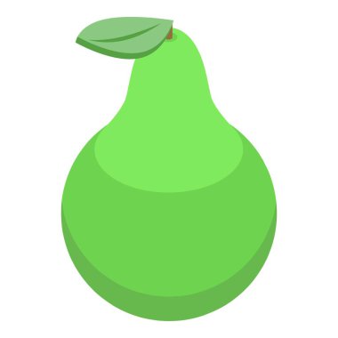 Yeşil armut, beyaz arka planda dikiliyor.