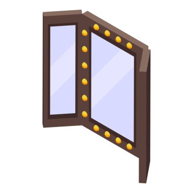 Makyaj aynası yerde duruyor, makyaj yapmak için mükemmel ışıklandırmayı sağlıyor.