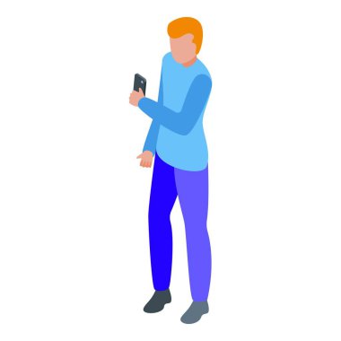 Genç adam ayakta duruyor ve elinde akıllı bir telefonla fotoğraf çekiyor.