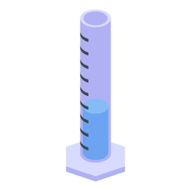 Bir laboratuvar ortamında doğru ölçümler için gerekli olan mavi sıvının belirli bir hacmini içeren mezun edilmiş silindir.
