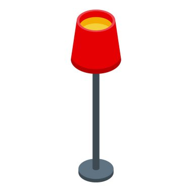 Yerde duran kırmızı lamba odayı aydınlatıyor.