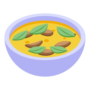 Taze fesleğen yapraklarıyla tatlandırılmış lezzetli kremalı mantar çorbası kasede servis ediliyor.