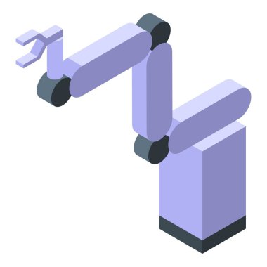 Otomasyon ve ileri teknolojiyi temsil eden bir endüstriyel görevi yerine getiren robot kolu