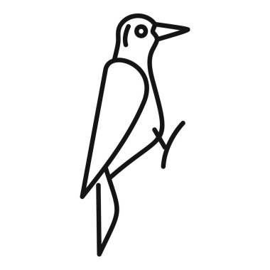 Bir dalda duran ağaçkakan minimalist çizgisi sanatı