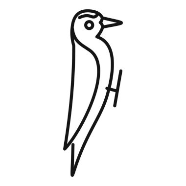 Ağaçta duran ağaçkakanın basit çizimi