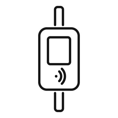 Otoparkmetre ödeme onayını wifi sinyali, simge illüstrasyonu, satır biçimi ile gösteriyor