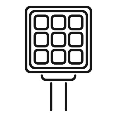 Güneş paneli simgesi yenilenebilir enerji üretiyor, temiz ve sürdürülebilir güç çözümlerini sembolize ediyor