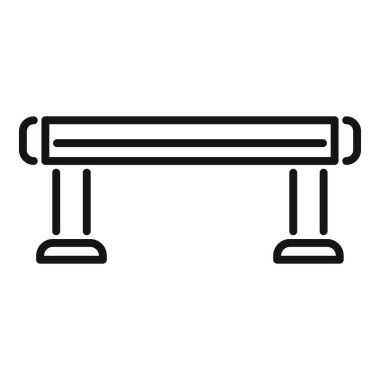 Isınan iki elementi olan elektrikli kızılötesi ısıtıcının simgesi.