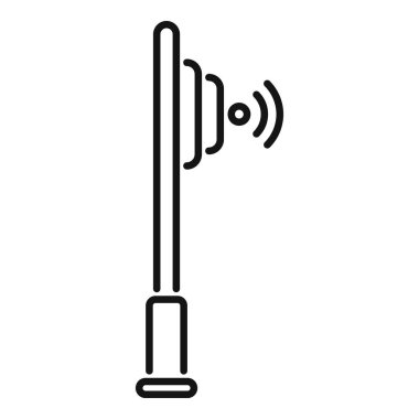 Bir sokak lambası direğinin basit bir simgesi Wi-Fi sinyali yayıyor, akıllı bir şehir ağını temsil ediyor
