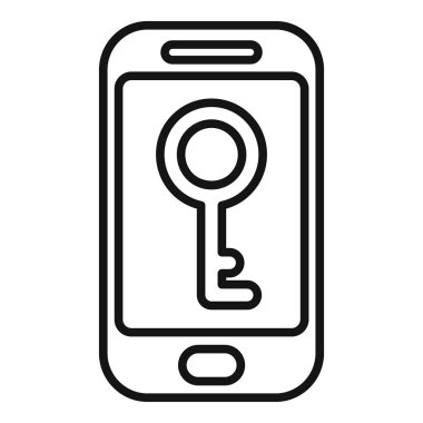 Akıllı telefon mobil güvenlik ve veri korumasını temsil eden bir anahtar simge gösteriyor