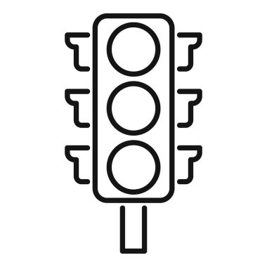 Trafik ışığının trafik akışını düzenleyen basit siyah beyaz simgesi