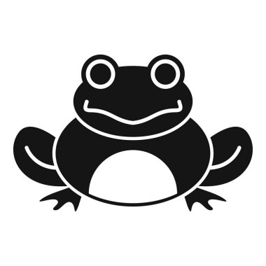 Siyah beyaz bir kurbağanın gülümsemesinin basit bir gösterimi.