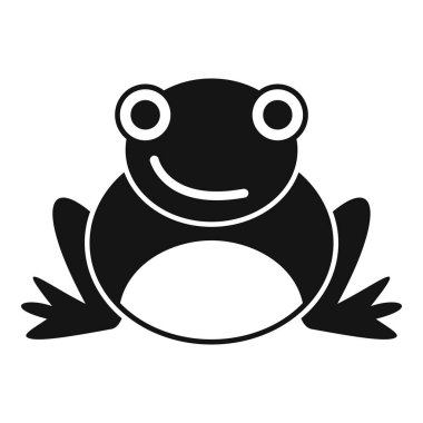 Çizgi film kurbağası bu siyah beyaz resimde gülümsüyor.