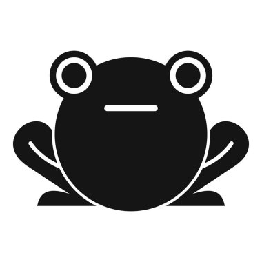 Büyük gözleri açık oturan siyah bir kurbağa silueti.