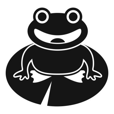 Nilüfer yaprağında oturan bir kurbağanın siyah silüeti.