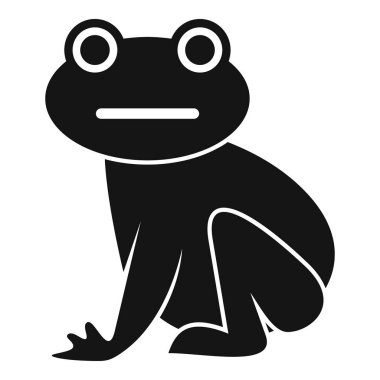 Oturan bir kurbağanın siyah silueti, logo veya piktogram için basit simge konsepti