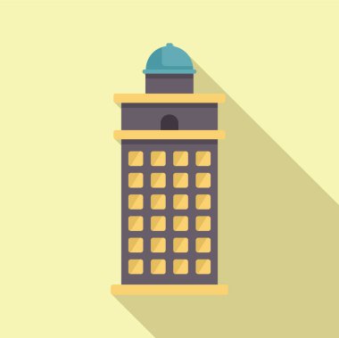 Gözlem güvertesi olan modern şehir kulesi gökyüzüne doğru uzanıyor.