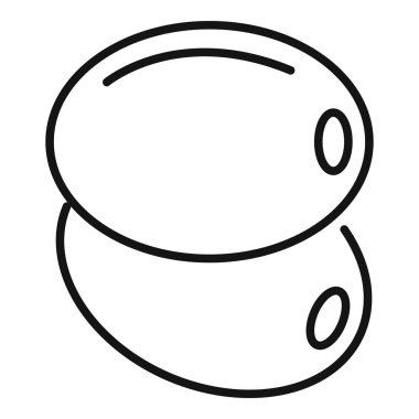 Birbirinin üzerine uzanmış iki kivi meyvesinin çizgi çizimi.