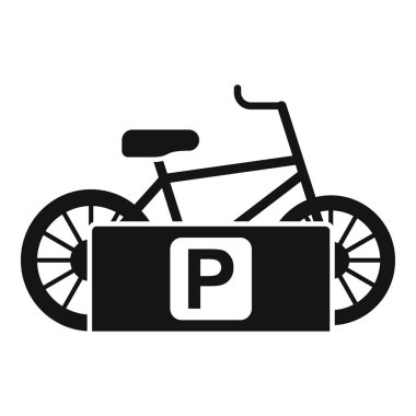 Siyah-beyaz bisiklet park levhası bisikletler için belirlenmiş park yerini gösteriyor.