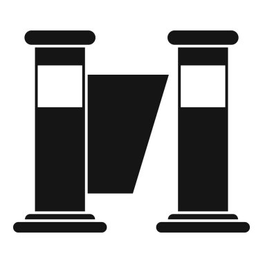 Bir turnikenin siyah basit biçim simgesi bir kişinin erişim kontrol sisteminden geçmesine izin verir