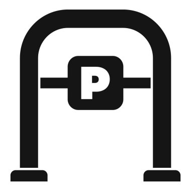 Park yeri belirten P harfli bariyer kapısı.