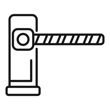 Otomatik bariyer sisteminin basit çizgi simgesi