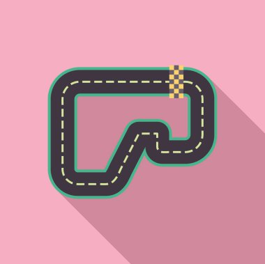 Bitiş çizgisi olan bir yarış pisti sunan minimalist çizimler, motor sporlarının heyecanını çağrıştırıyor.