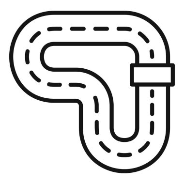 Yukardan görülen sarmal bir yarış pistinin çizgi resim simgesi