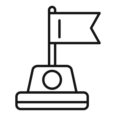 Bayrak sallayan bir askeri üssün basit çizgi simgesi