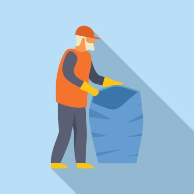 Çöpçü çöp kutusuna çöp torbası atıyor.