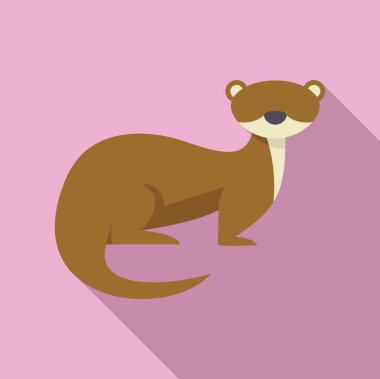 Avrasya nehirlerinde yaşayan, dört ayak üzerinde duran kahverengi nehir samuru tasviri.