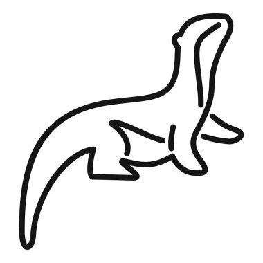 Bir su samurunun ağzı açık uzanmış basit çizimi.