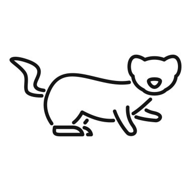 Şirin gelincik yan görüş çizgisi ikonu, evcil hayvan logosu