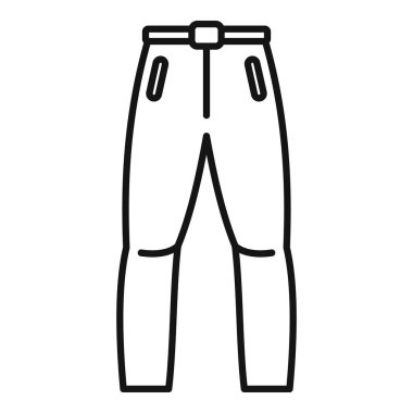 Kemerli yürüyüş pantolonu çizgisi simgesi, maceracı uğraşlar için açık hava kıyafetlerini temsil ediyor