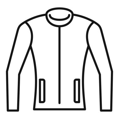 Fermuarlı ve cepli basit siyah beyaz çizgili bir motosiklet ceketi.