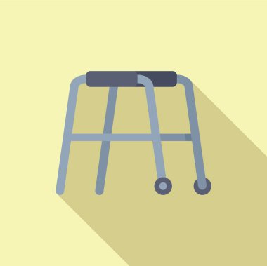 Dört tekerli basit bir metal yürüteç engelli birine hareket sorunu için yardım etmeye hazır.