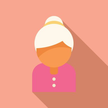 Ekmek şeklinde gri saçlı, son sınıf öğrencisi bir kadının ağırbaşlılık ve deneyim duygusu taşıdığı minimalist bir illüstrasyon.