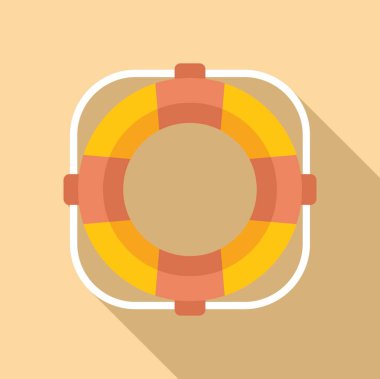 Turuncu ve sarı can simidi bej bir duvarda asılı, güvenlik ve acil durum hazırlığını temsil ediyor.