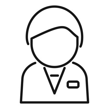 Rozet takan bir profesyonelin satır simgesi. Web siteleri ve uygulamalar için mükemmel.